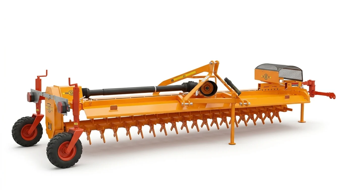 Rastrillo hilerador rotativo para hilerado de piedras de 3 cm a 30 cm de diámetro